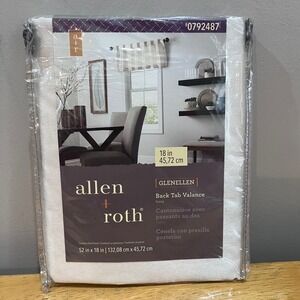 allen + roth Glenellen Ivory Back Tab Valance 52x18 Light Filtering #0792487 NEW